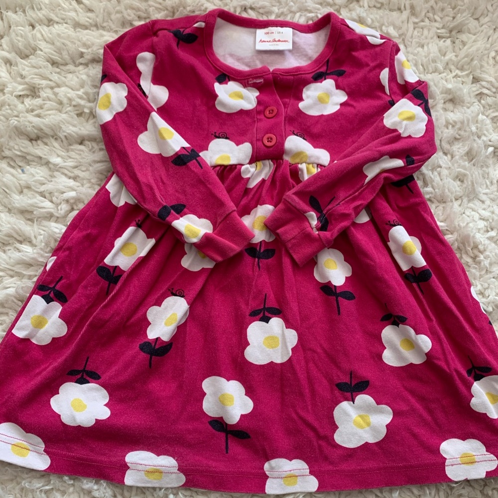 Hanna Anderson 4 (100cm) pink floral dress